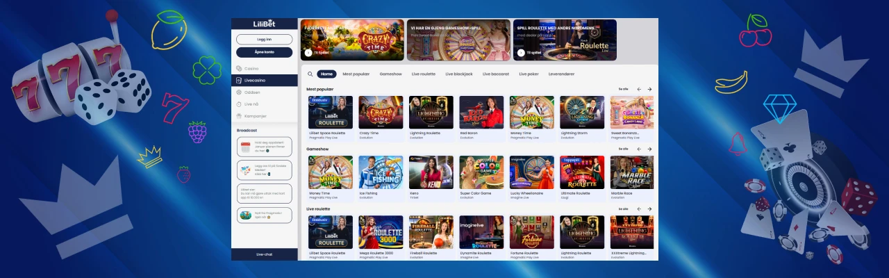 Lilibet live casinospill