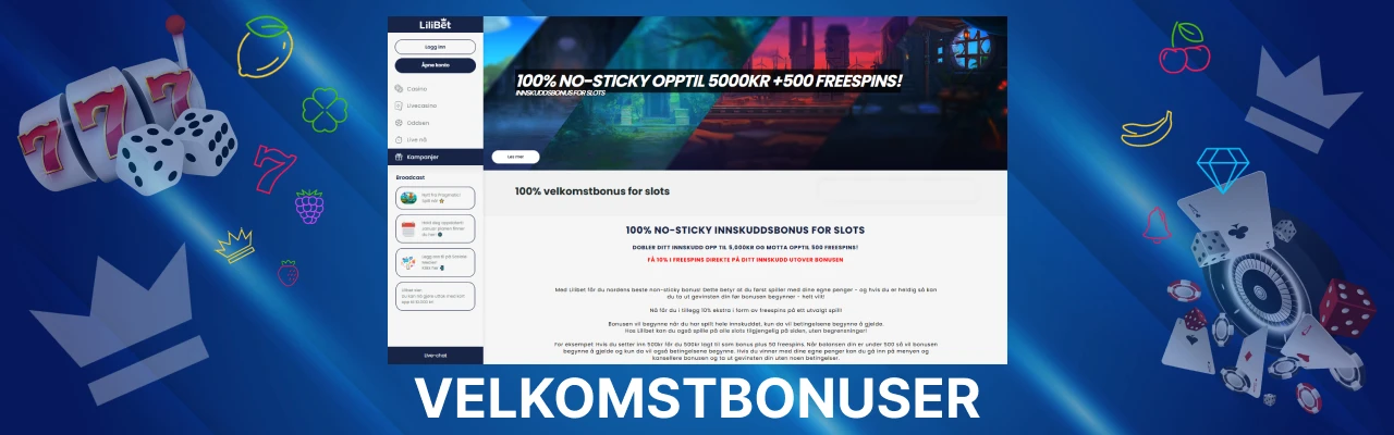 Velkomstbonuser hos lilibet